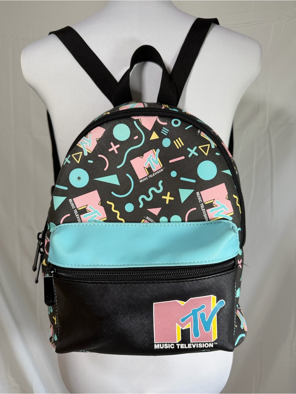 MTV Mini Retro Backpack with Geometric Print